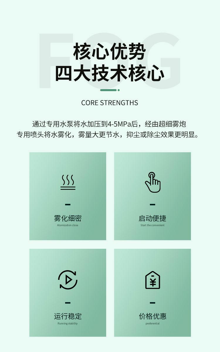 30米固定式超细雾雾炮机煤场射雾器四大技术核心图
